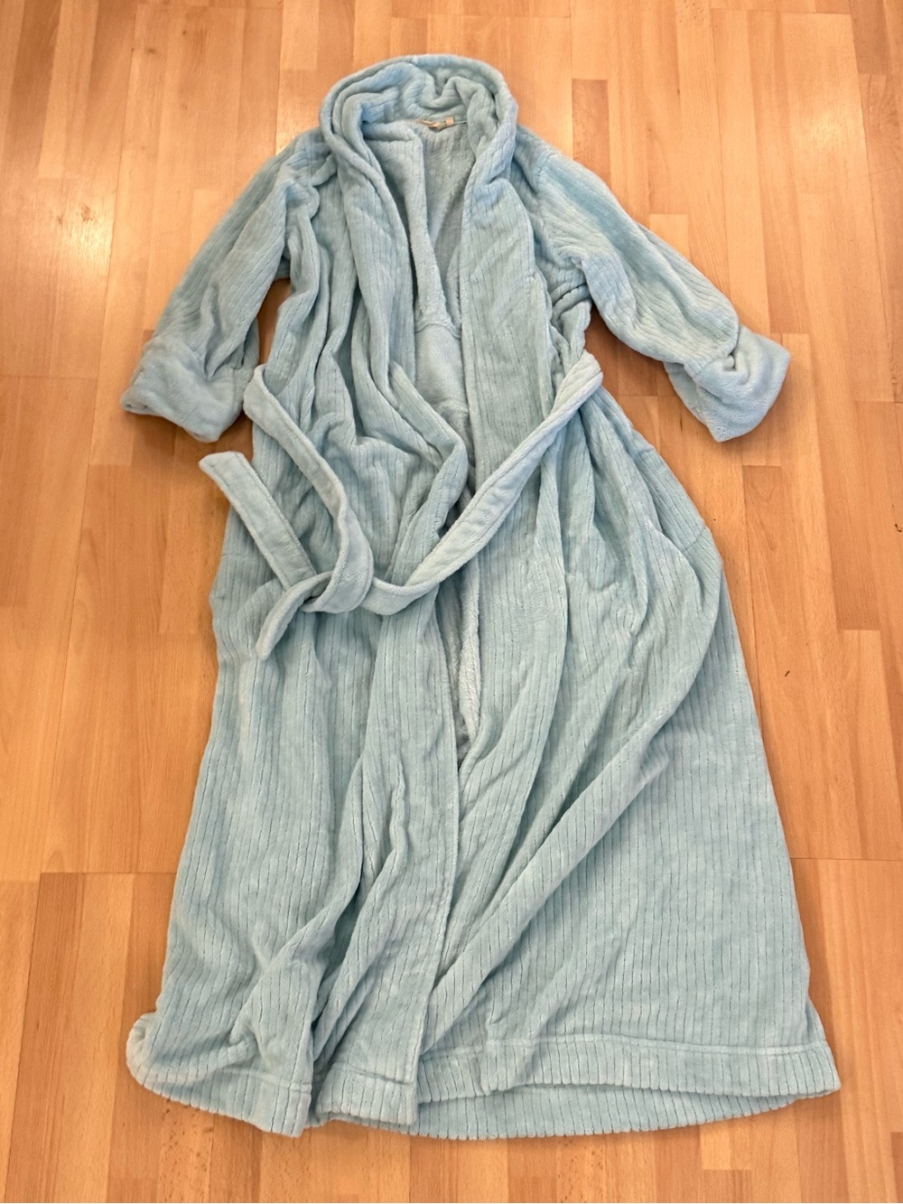 Cozy Light Blue Plush Robe by soft surroundings
